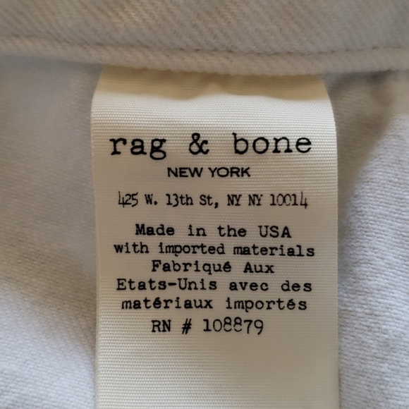 Rag & Bone white front button denim mini size 28 - Picture 8 of 8